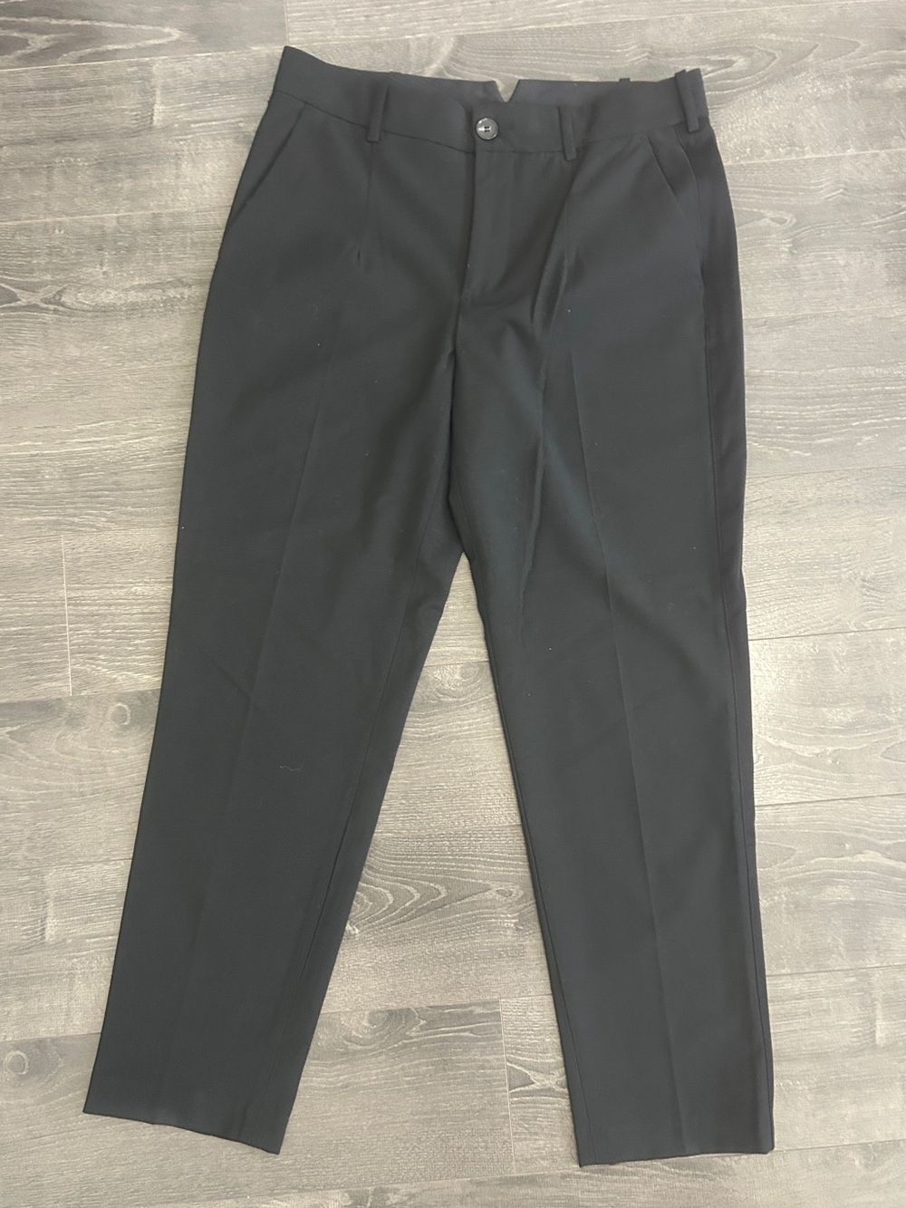 ZARA Women Black Wool Blend Tuxedo Dress Pants Trousers Satin Side Stripe /S